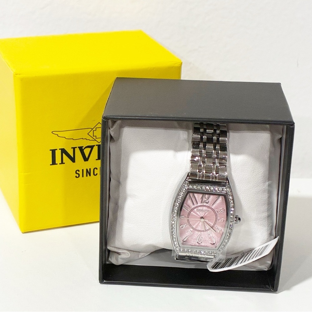 Invicta Silver Watch with Pink Dial